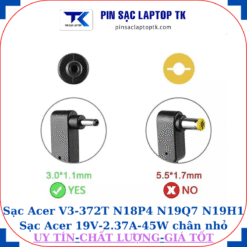 Sạc Acer Aspire V3 372T N18P4 N19Q7 N19H1, đầu cắm nhỏ