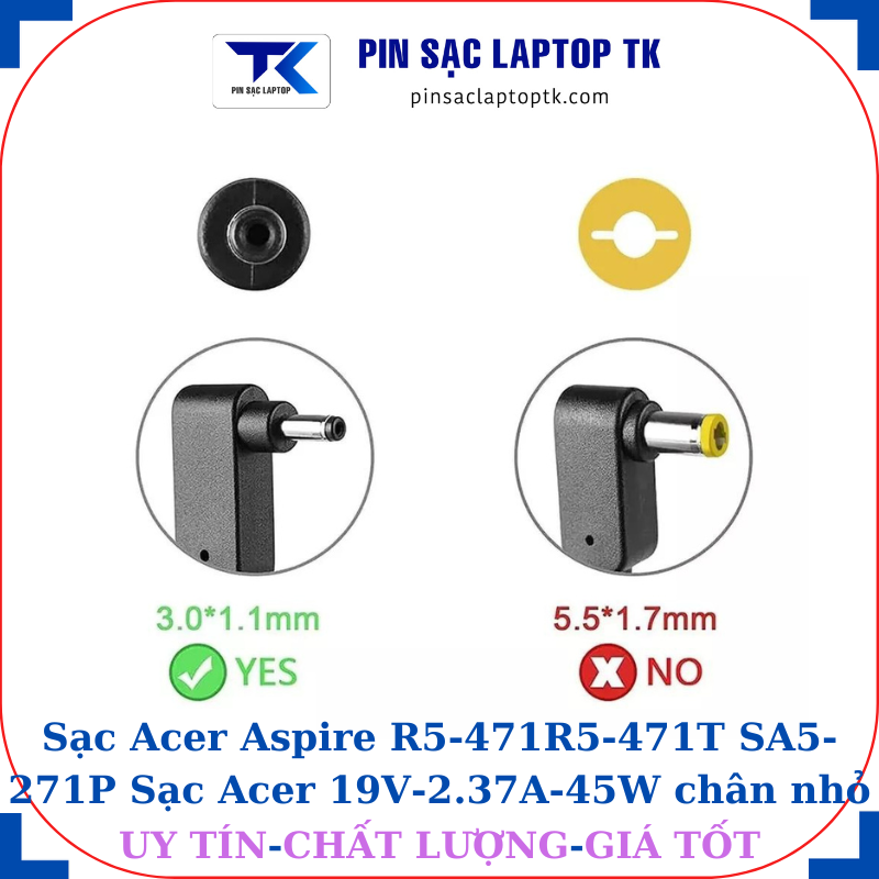 Sạc Acer Aspire R5-471 R5-471T SA5-271P, đầu cắm