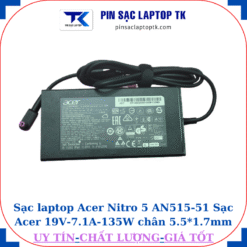 Sạc laptop Acer Nitro 5 AN515-51 Sạc Acer 19V-7.1A-135W chân tím 5.5*1.7mm, củ sạc