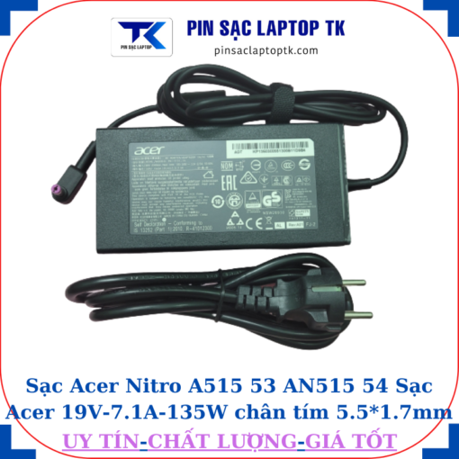 Sạc laptop Acer Nitro A515 53 AN515 54, củ sạc+ dây nguồn