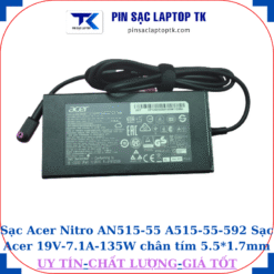 Sạc laptop Acer Nitro AN515-55 A515-55-592 Sạc Acer 19V-7.1A-135W chân tím 5.5*1.7mm, củ sạc