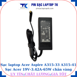 Sạc laptop Acer Aspire A315 33 A315 41 Sạc Acer 19V-3.42A-65W, củ sạc