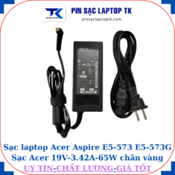 Sạc laptop Acer Aspire E5-573 E5-573G Sạc Acer 19V-3.42A-65W chân vàng 5.5mm*1.7mm củ sạc+ dây nguồn