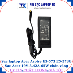 Sạc laptop Acer Aspire E5-573 E5-573G Sạc Acer 19V-3.42A-65W chân vàng 5.5mm*1.7mm củ sạc