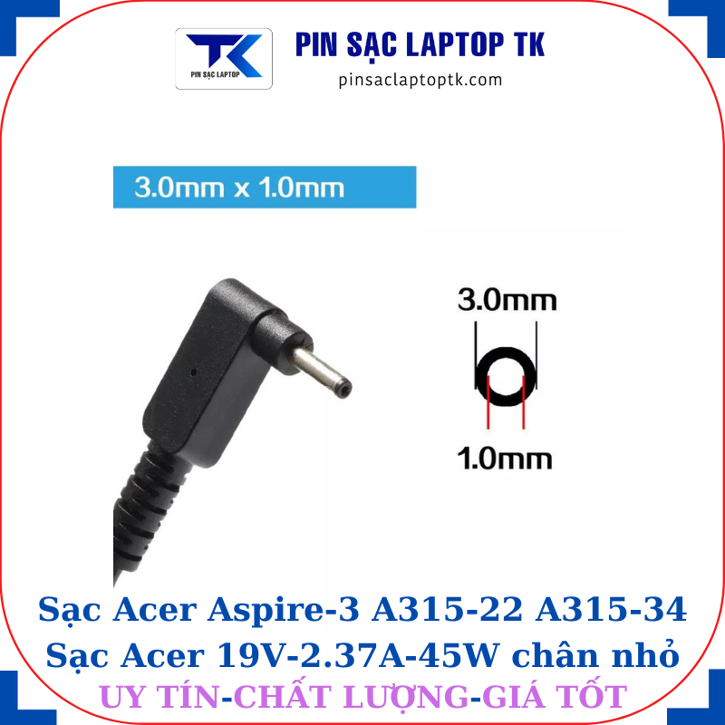 sạc acer 45w chân nho, đầu cắm