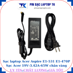 Sạc Acer Aspire E1-531 E1-470P Sạc Acer 19V-3.42A-65W củ sạc+ dây nguồn