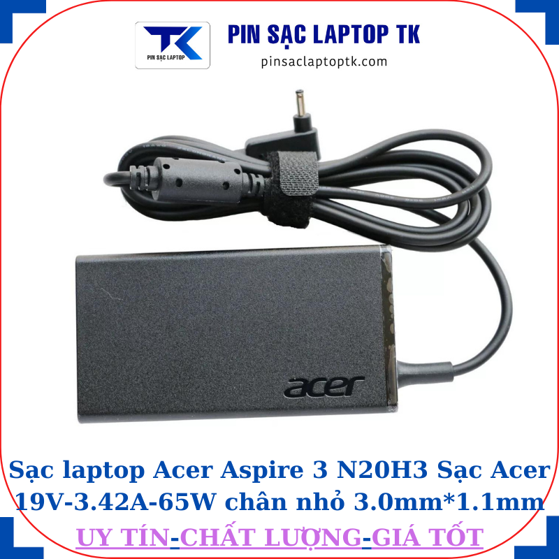 Sạc Acer Aspire 3 N20H3 Sạc Acer 19V-3.42A-65W logo Acer dập chìm