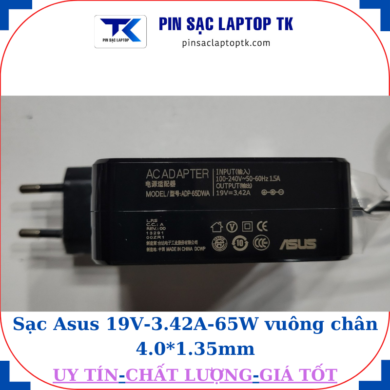 Sạc laptop Asus 19V-3.42A-65W vuông