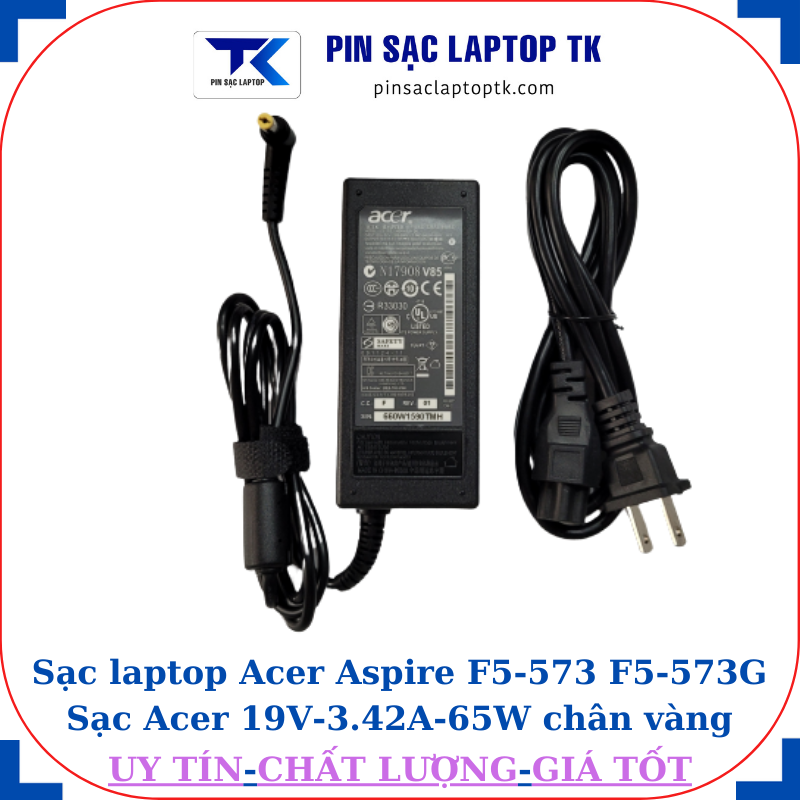 Sạc Acer Aspire F5-573 F5-573G Sạc Acer 19V-3.42A-65W củ sạc+ dây nguồn