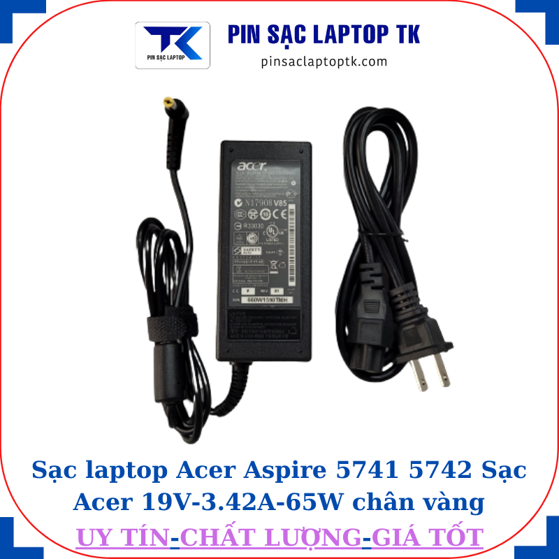 Sạc Acer Aspire 5741 5742 Sạc Acer 19V-3.42A-65W củ sạc+ dây nguồn