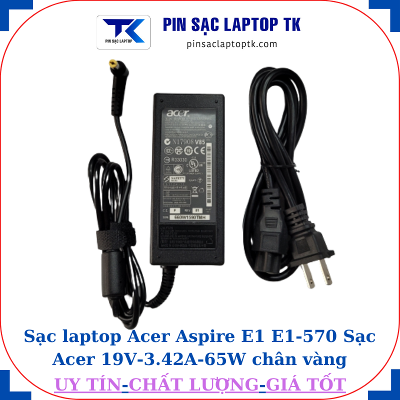 Sạc Acer Aspire E1 E1-570 Sạc Acer 19V-3.42A-65W củ sạc+ dây nguồn