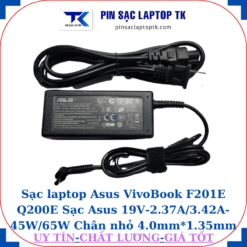Sạc Asus VivoBook F201E Q200E Sạc Asus 19V-2.37A/3.42A-45W/65W Chân nhỏ, 45W chữ nhật