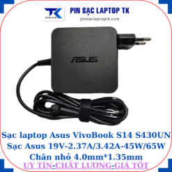 Sạc Asus VivoBook S14 S430UN Sạc Asus 19V-2.37A/3.42A-45W/65W Chân nhỏ, 65W vuông