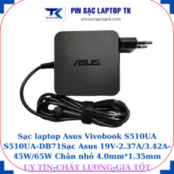 Sạc Asus Vivobook S510UA S510UA-DB71 Sạc Asus 19V-2.37A/3.42A-45W/65W Chân nhỏ, 65W vuông