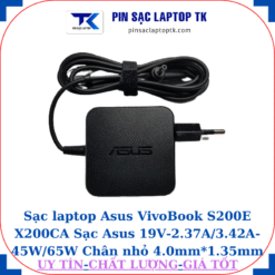 Sạc Asus VivoBook S200E X200CA Sạc Asus 19V-2.37A/3.42A-45W/65W Chân nhỏ, 45W vuông