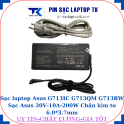 Sạc Asus G713IC G713QM G713RW Sạc Asus 20V-10A-200W Chân kim to 6.0*3.7mm, củ sạc+dây nguồn