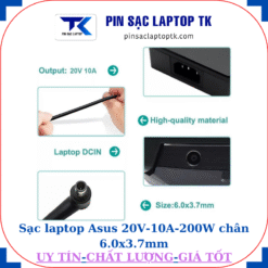 Sạc laptop Asus 20V-10A-200W chân 6.0x3.7mm