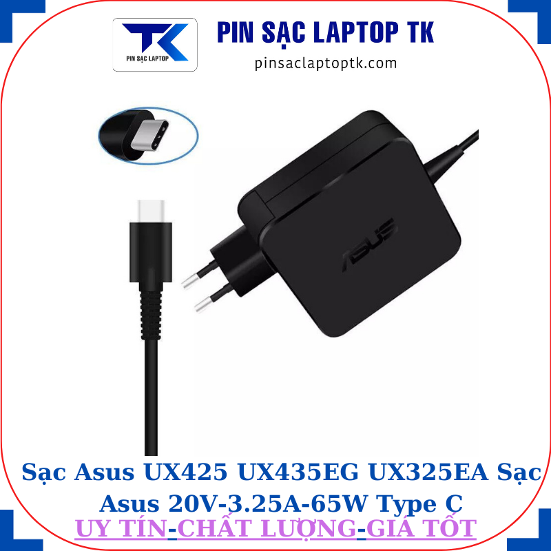 Sạc laptop Asus UX425 UX435EG UX325EA Sạc Asus 20V-3.25A-65W Type C