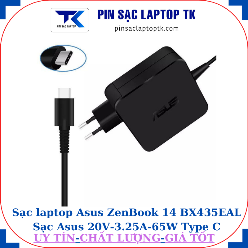 Sạc laptop Asus ZenBook 14 BX435EAL Sạc Asus 20V-3.25A-65W Type C