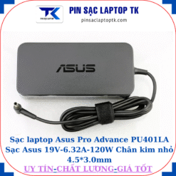 Sạc Asus Pro Advance PU401LA Sạc Asus 19V-6.32A-120W Chân kim nhỏ 4.5*3.0mm, logo asus dập chìm