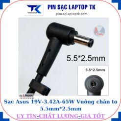 Sạc Asus 19V-3.42A-65W Vuông chân to 5.5mm*2.5mm