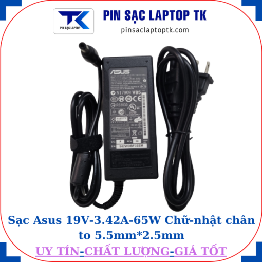 Sạc Asus 19V-3.42A-65W Chữ-nhật chân to