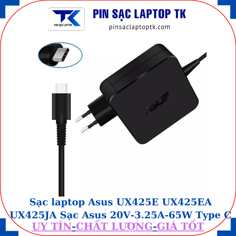 Sạc laptop Asus UX425 UX435EG UX325EA Sạc Asus 20V-3.25A-65W Type C