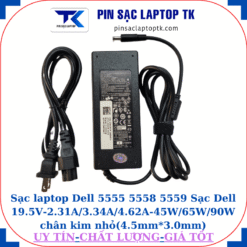 Sạc Dell 5555 5558 5559 Sạc Dell 19.5V-2.31A/3.34A/4.62A-45W/65W/90W chân kim nhỏ(4.5mm*3.0mm), sạc 90W