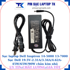 Sạc Dell Inspiron 14-5000 13-7000 Sạc Dell 19.5V-2.31A/3.34A/4.62A-45W/65W/90W chân kim nhỏ(4.5mm*3.0mm), Sạc 90W