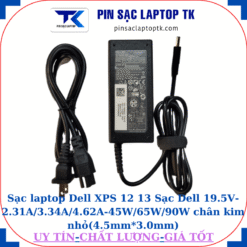 Sạc laptop Dell XPS 12 13 Sạc Dell 19.5V-2.31A/3.34A/4.62A-45W/65W/90W chân kim nhỏ(4.5mm*3.0mm), Sạc 65W