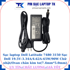 Sạc Dell Latitude 7480 3150 Sạc Dell 19.5V-3.34A/4.62A-65W/90W Chữ nhật/Ovan chân kim to(7.4mm*5.0mm), sạc 65W