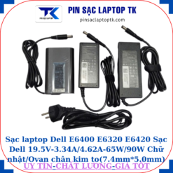 Sạc Dell E6400 E6320 E6420 Sạc Dell 19.5V-3.34A/4.62A-65W/90W Chữ nhật/Ovan chân kim to(7.4mm*5.0mm)