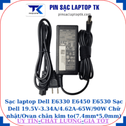 Sạc Dell E6330 E6450 E6530 Sạc Dell 19.5V-3.34A/4.62A-65W/90W Chữ nhật/Ovan chân kim to(7.4mm*5.0mm), Sạc 65W chữ nhật