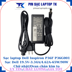 Sạc Dell Inspiron P36F P36G001 Sạc Dell 19.5V-3.34A/4.62A-65W/90W Chữ nhật/Ovan chân kim to(7.4mm*5.0mm), sạc 65W chữ nhật
