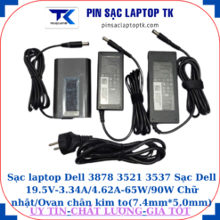 Sạc Dell 3878 3521 3537 Sạc Dell 19.5V-3.34A/4.62A-65W/90W Chữ nhật/Ovan chân kim to(7.4mm*5.0mm)