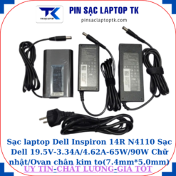 Sạc Dell Inspiron 14R N4110 Sạc Dell 19.5V-3.34A/4.62A-65W/90W Chữ nhật/Ovan chân kim to(7.4mm*5.0mm)