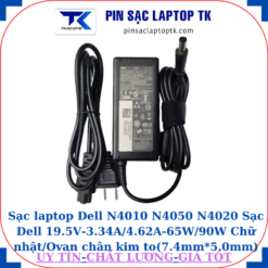 Sạc Dell N4010 N4050 N4020 Sạc Dell 19.5V-3.34A/4.62A-65W/90W Chữ nhật/Ovan chân kim to(7.4mm*5.0mm), sạc 65W chữ nhật