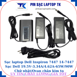 Sạc Dell Inspiron 7447 14-7447 Sạc Dell 19.5V-3.34A/4.62A-65W/90W Chữ nhật/Ovan chân kim to(7.4mm*5.0mm)