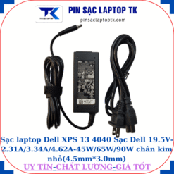 Sạc Dell XPS 13 4040 Sạc Dell 19.5V-2.31A/3.34A/4.62A-45W/65W/90W chân kim nhỏ(4.5mm*3.0mm), Sạc 45W
