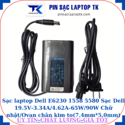 Sạc Dell E6230 1558 5580 Sạc Dell 19.5V-3.34A/4.62A-65W/90W Chữ nhật/Ovan chân kim to(7.4mm*5.0mm), sạc 65W ovan