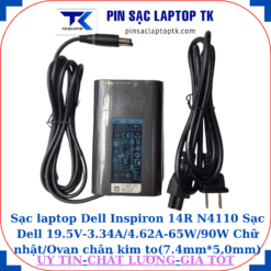 Sạc Dell Inspiron 14R N4110 Sạc Dell 19.5V-3.34A/4.62A-65W/90W Chữ nhật/Ovan chân kim to(7.4mm*5.0mm), sạc 65W ovan