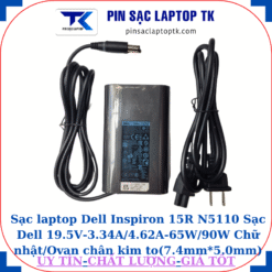 Sạc Dell Inspiron 15R N5110 Sạc Dell 19.5V-3.34A/4.62A-65W/90W Chữ nhật/Ovan chân kim to(7.4mm*5.0mm), sạc 65W ovan