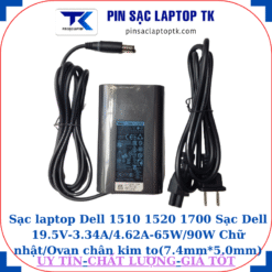 Sạc Dell 1510 1520 1700 Sạc Dell 19.5V-3.34A/4.62A-65W/90W Chữ nhật/Ovan chân kim to(7.4mm*5.0mm), sạc 65W ovan