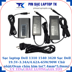Sạc Dell 1310 1540 3420 Sạc Dell 19.5V-3.34A/4.62A-65W/90W Chữ nhật/Ovan chân kim to(7.4mm*5.0mm)