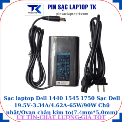 Sạc Dell 1440 1545 1750 Sạc Dell 19.5V-3.34A/4.62A-65W/90W Chữ nhật/Ovan chân kim to(7.4mm*5.0mm), sạc 65W ovan