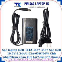 Sạc Dell 3442 3437 3537 Sạc Dell 19.5V-3.34A/4.62A-65W/90W Chữ nhật/Ovan chân kim to(7.4mm*5.0mm), sạc 65W ovan
