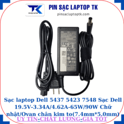 Sạc Dell 5437 5423 7548 Sạc Dell 19.5V-3.34A/4.62A-65W/90W Chữ nhật/Ovan chân kim to(7.4mm*5.0mm), sạc 65W chữ nhật