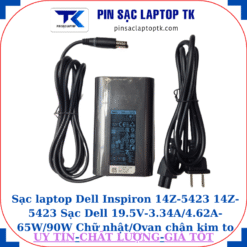 Sạc Dell Inspiron 14Z-5423 14Z-5423 Sạc Dell 19.5V-3.34A/4.62A-65W/90W Chữ nhật/Ovan chân kim to(7.4mm*5.0mm), sạc 65W ovan