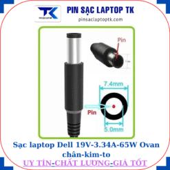 Sạc laptop Dell 19V-3.34A-65W Ovan chân-kim-to