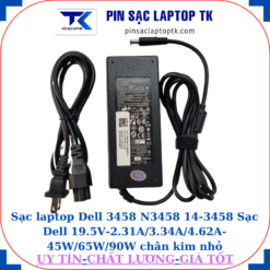 Sạc Dell 3458 N3458 14-3458 Sạc Dell 19.5V-2.31A/3.34A/4.62A-45W/65W/90W chân kim nhỏ(4.5mm*3.0mm), sạc 90W